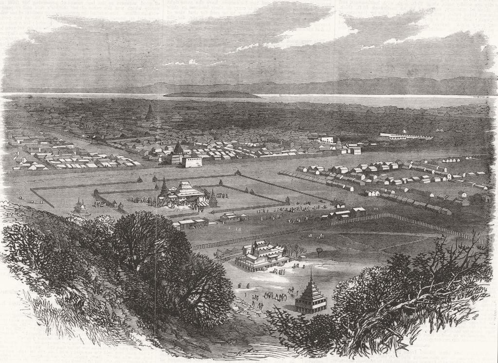 BURMA. Mandalay, Capital of Upper Burma 1867 old antique vintage print picture